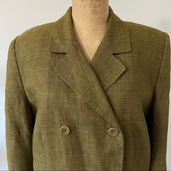 Vintage Jones NY Linen Plaid Pantsuit. Sz 16/18W. - Picture 3 of 8